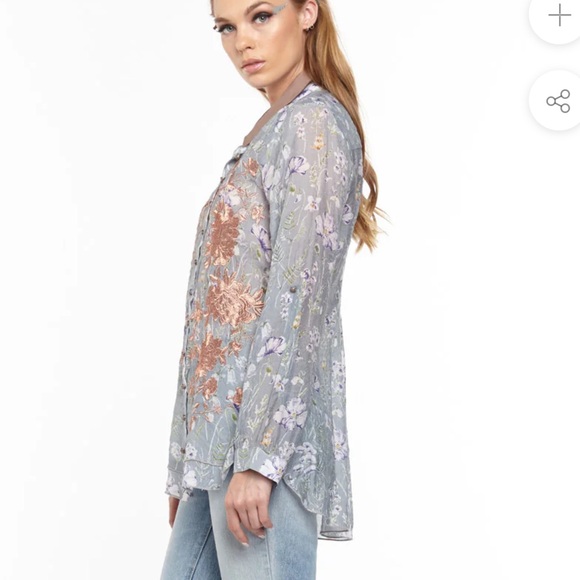 Aratta Silent Journey Embroidered Floral Timeless Shirt Size XL - Picture 9 of 16